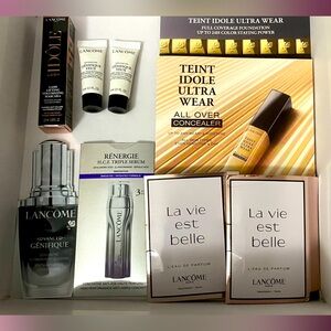 Lancome bundle (concealer, foundation, lash mascara, skincare, la vie est belle
